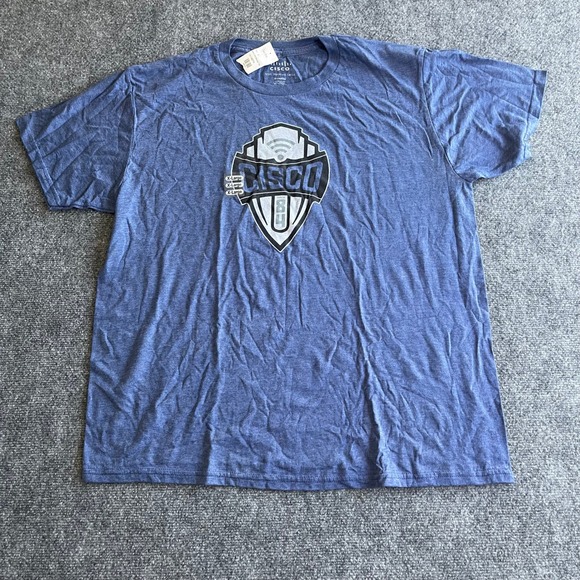 Cisco Artist Signature Series Mens XL Heather Blue Badge Graphic T-Shirt NWT